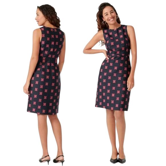 NWT J. Crew Dress Size 6 Blue Pink Butterfly Sheath Dress size 6 - Picture 1 of 9